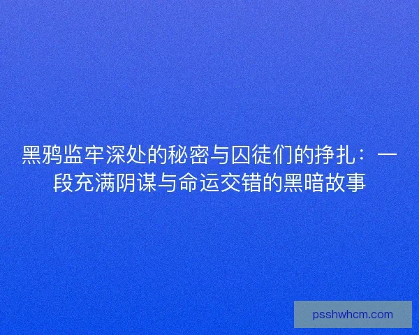 黑鸦监牢深处的秘密与囚徒们的挣扎：一段充满阴谋与命运交错的黑暗故事